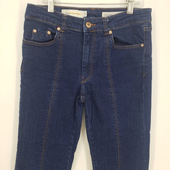 Pilcro and the Letterpress Anthropologie Cropped Jeans 26 Slim Straight Leg Blue - Picture 6 of 10
